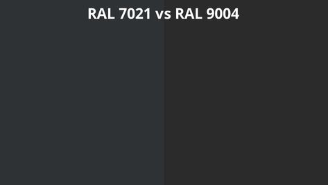 Comparison RAL 7021 vs RAL 9004 side by side Ral Colours Grey, Ral Colour Chart, Ral Color Chart, Color Picker, Colour Chart, Ral Colours, Side By Side, Paint Job, Color Chart