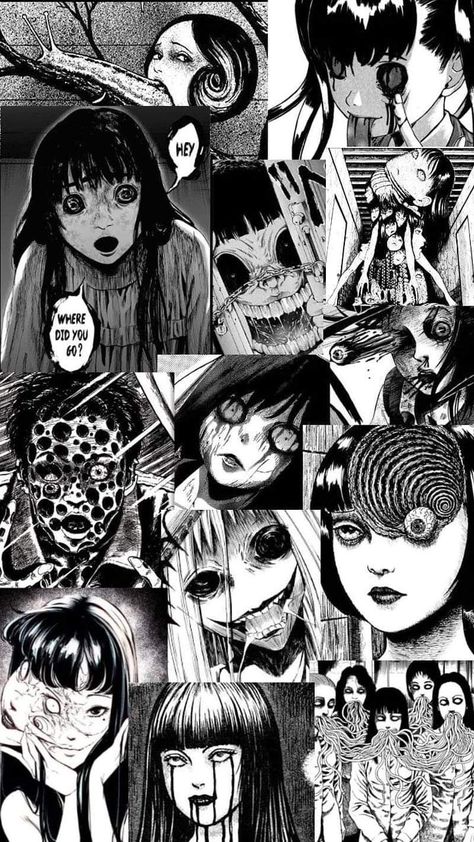 Junji Ito Wallpaper, Junji Ito Horror, Goth Japanese, Horror Anime, Horror Cartoon, Arte Peculiar, Japanese Horror, Goth Wallpaper, Gothic Wallpaper