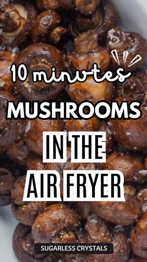 Satisfy your cravings with garlic air fryer mushrooms seasoned to perfection. This quick and simple air fryer mushrooms recipe transforms whole baby mushrooms into a flavorful dish with a crispy texture. Add air fryer mushrooms balsamic or soy sauce for an extra depth of flavor. Whether you're following a low-carb or keto diet, this easy recipe is perfect for any occasion. Air Fryer Mushrooms Recipe, Garlic Air Fryer, Air Fryer Mushrooms, Vegetarian Snacks Easy, Vegetarian Burger Recipe, Honey Mustard Pork Chops, New Air Fryer Recipes, Quick Healthy Lunch, Quick Lunch Recipes