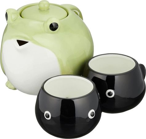 Frog Tea, Sans Art, Teacup Set, Tea Sampler, Cup Handles, Sun Art, Teapots And Cups, Ceramic Teapots, China Sets