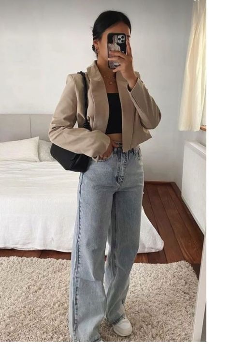 Western Outfits Women Fall, Beige Blazer Outfit, Casual Western Outfits, Semi Formal Mujer, Outfits Uni, Fall Outfits 2023, Blazer Look, 2023 Picture, Jean Beige