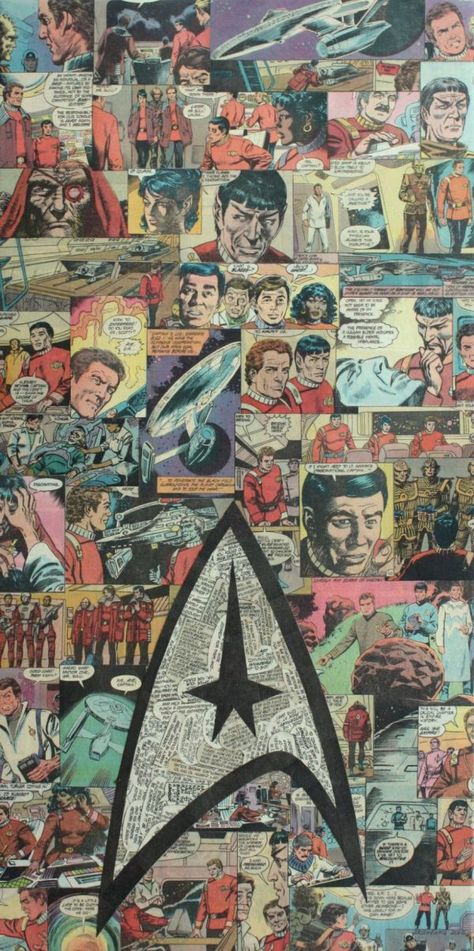 Star Trek Comic Book Collage by Mike Alcantara Star Trek Wedding, Star Trek Logo, Star Trek Books, Stark Trek, Star Trek Wallpaper, Star Trek Tv, Star Trek Art, Star Trek Movies, Juxtapoz Magazine