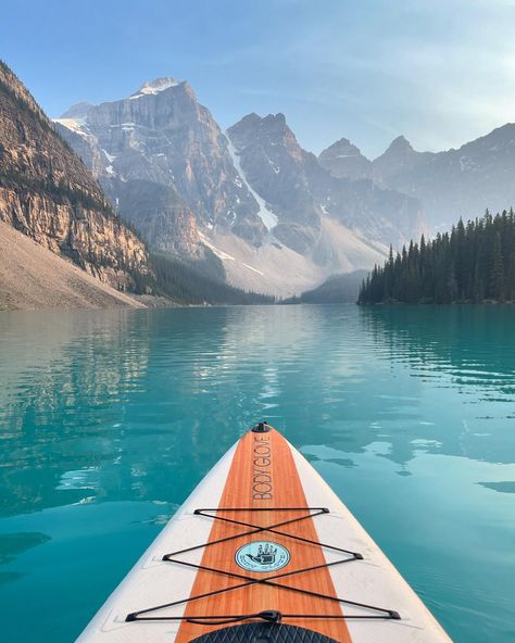 SUPing on Moraine Lake. 🩵 #morainelake #banffnationalpark #banff #mybanff #banffalberta #banffcanada #canadianrockies #banfflakelouise #travelalberta Banff National Park Aesthetic, Banff Aesthetic, Hiking Banff, Banff Hiking, Moraine Lake Canada, Canada Lake, Adventure Family, Banff Canada, Banff Alberta