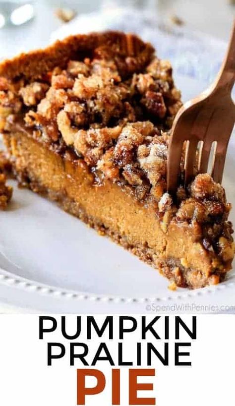 Praline Pumpkin Pie, Praline Pie, Brown Sugar Pecans, Pumpkin Praline, Sugar Pecans, Creamy Pumpkin Pie, Best Pumpkin Pie Recipe, Best Pumpkin Pie, Vegan Pumpkin Pie