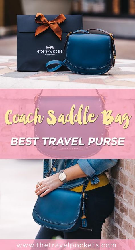 This Coach Saddle Bag purse is perfect for a traveler like me. Coach Saddle Bag, Saddle Bag Purse, Fashion Inspiration Board, Handbags Luxury, Handbags And Purses, Travel Purse, Coach Crossbody, Road Trip Fun, My Travel