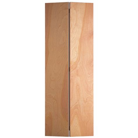 Masonite Hollow Core Flush Hardwood Bi-Fold Closet Interior Door (Common: 30-in x 80-in; Actual: 29.5-in x 79-in) Bifold Door Hardware, Folding Closet Doors, Linen Closets, Bifold Door, Craftsman Door, Bifold Closet Doors, Hardwood Doors, Satin Nickel Hardware, Sliding Closet Doors