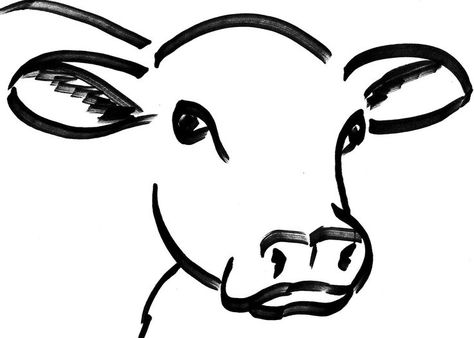 Cow Head Drawing More Cow Head Drawing, Cow Drawing, Head Drawing, Cow Face, Cow Pictures, Cartoon Cow, Cowgirl Art, Drawing Heads, Cow Head