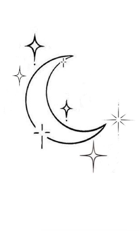 Simple Moon Tattoo Designs, Moon Line Tattoo, Line Moon Tattoo, Moon Tattoo Simple, Crescent Moon Tattoo Design, Stars And Moon Tattoo, Simple Moon Tattoo, Moon Outline, Small Moon Tattoos