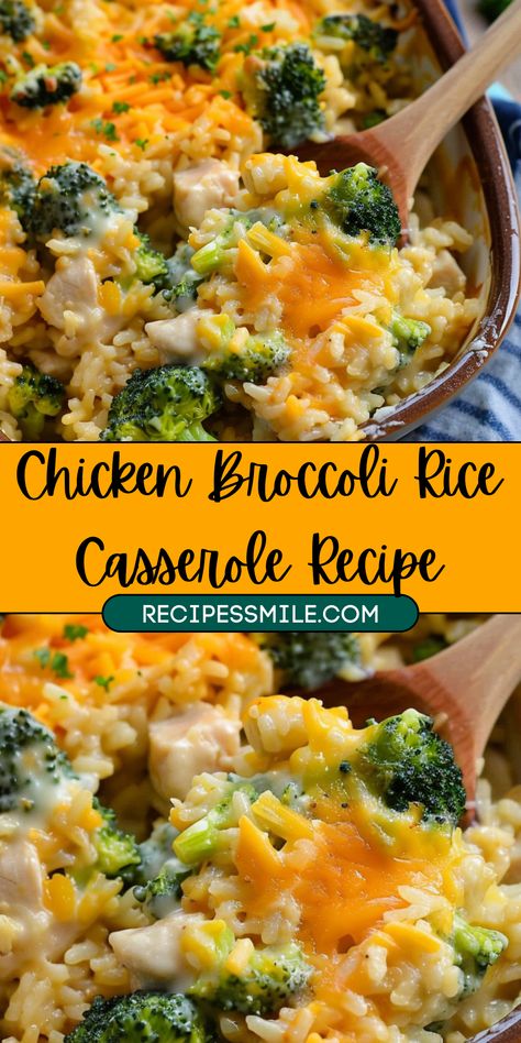 This chicken broccoli rice casserole is a creamy, cheesy, and flavorful one-pan meal that’s perfect for busy weeknights. Loaded with tender chicken, nutritious broccoli, and fluffy rice, it’s a family-friendly comfort food that’s easy to prepare, versatile, and ideal for meal prepping. Cheesy Chicken Broccoli Rice Casserole, Cheesy Chicken Broccoli Rice, Broccoli And Rice, Chicken Broccoli Rice Casserole, Chicken Broccoli Rice, Easy Chicken And Rice, Broccoli Rice Casserole, Cheesy Chicken Broccoli, Rice Casserole Recipes