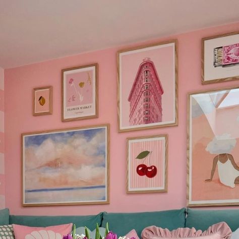 Fy! on Instagram: "Step into a world of rosy dreams with our Barbiecore pink inspired gallery wall! 🌸🎀 From bubblegum hues to blush tones, this collection is sure to brighten up any space and bring out your inner Barbie girl! 💕 #pink #gallerywall #barbiecore⁠ ⁠ Link in Bio to Shop 👆⁠ 📸 @homewithhelenandco⁠ ⁠ .⁠ .⁠ .⁠ .⁠ .⁠ #iamfy #artprints #homedecor #fyshop" Pink Media Wall, Pink Bedroom For Girls, Blush Tones, Media Wall, Movie Room, Pink Room, Bubblegum Pink, Barbie Girl, Girls Bedroom