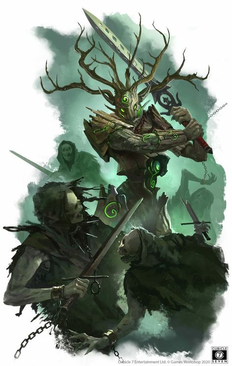 Warhammer Wood Elves, Dark Souls Art, Wood Elf, Age Of Sigmar, Warhammer Art, Dungeons And Dragons Characters, Dnd Art, Fantasy Creatures Art, Fantasy Monster