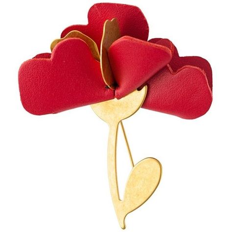 Marni flower brooch (365 AUD) ❤ liked on Polyvore featuring jewelry, brooches, red, pin brooch, red flower brooch, flower jewellery, red brooch and flower pin brooch Leather Brooch, Red Brooch, Textile Decor, Pin Interest, Diy Textiles, Brooch Flower, Earrings Inspiration, Badge Design, Beaded Brooch