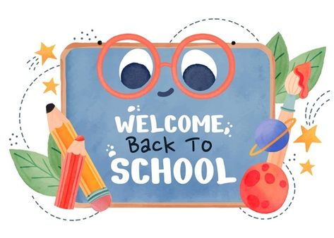 Back To School Background, Back To School Wallpaper, School Wallpaper, Art Deco Design Graphics, School Background, School Timetable, Art Classroom Management, Welcome Design, School Illustration