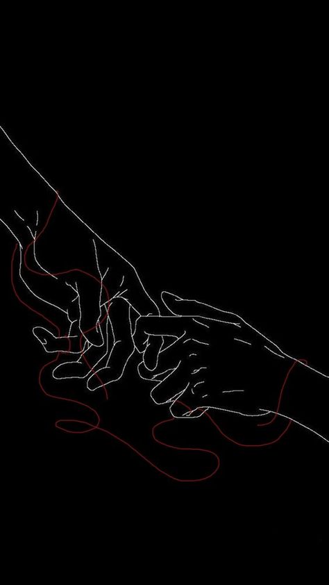 Spiritually Connected, Red String Of Fate, Twin Flame Art, Line Art Images, The Minds Journal, Minds Journal, Romantic Wallpaper, Better Mental Health, Vaporwave Art