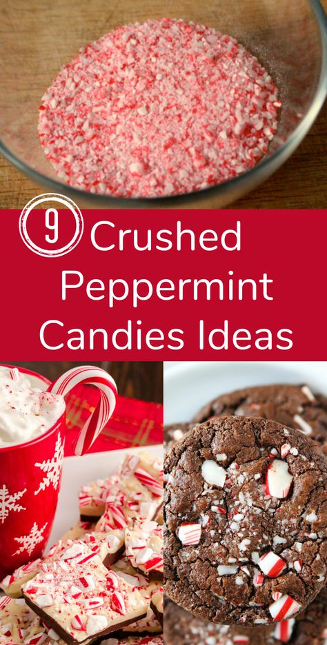 9 Crushed Peppermint Candies Ideas - I’ve recently made a batch of crushed up peppermint candy canes to add to a few yummy holiday treats! Make some now! Desserts With Candy Canes, Recipes Using Crushed Candy Canes, Cookies With Crushed Peppermint, Cookies With Crushed Candy Canes, Crushed Peppermint Cookies, What To Do With Candy Canes, Crushed Candy Cane Recipes, Crushed Candy Cane Cookies, Crushed Peppermint Recipes