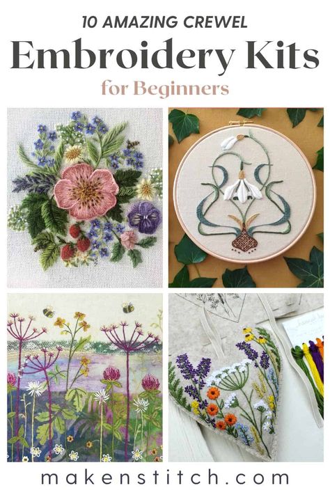 Embroidery Starter Kit, Embroidery Thread Painting, Embroidery Kits For Sale, Crewel Embroidery Tutorial, Heart Project, Stamped Embroidery Kit, How To Be Creative, Crewel Embroidery Patterns, Modern Embroidery Kit