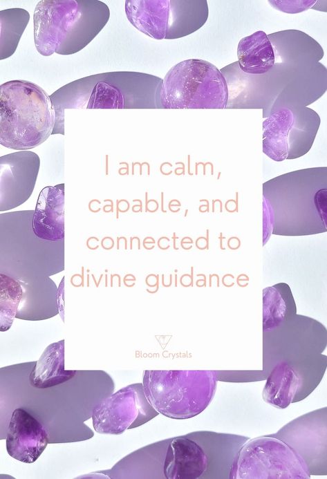 amethyst affirmation Amethyst Affirmation, Amethyst Meaning, Divine Guidance, Amethyst Healing, Daily Affirmation, Meditation Crystals, Manifestation Law Of Attraction, Witchy Vibes, Crystal Meanings