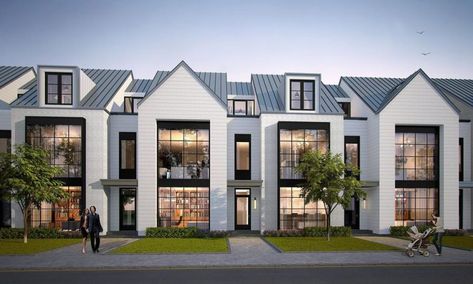 Modern Townhome - Exterior Cape Cod Architecture, Modern Cape, Townhouse Exterior, Modern Townhouse, Plans Architecture, Be Design, Townhouse Designs, Real Estat, Modern Houses