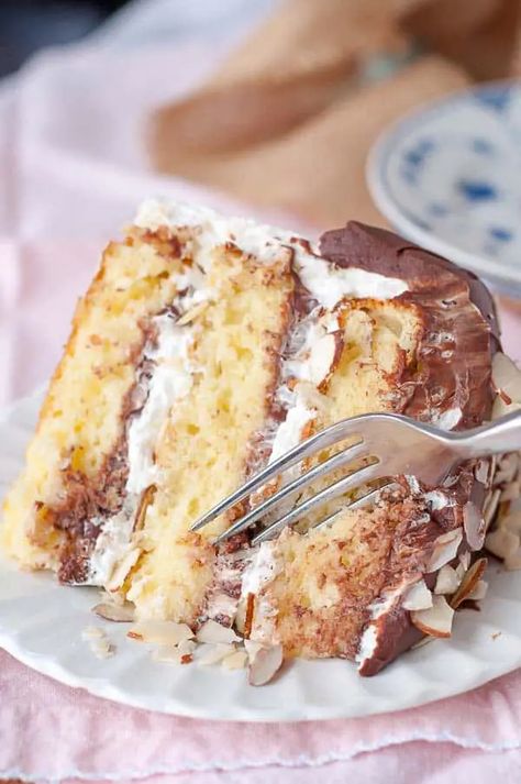 Almond Joy Cake, Coconut Frosting, Almond Joy, Dessert Cake, Coconut Cake, Piece Of Cake, Eat Dessert First, Food Cakes, Decadent Desserts