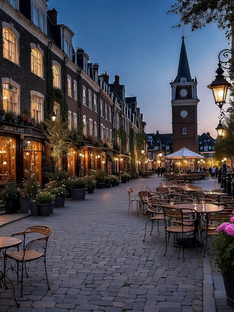 Rich Small Town Aesthetic, Royal Village Aesthetic, Fantasy Port Town Aesthetic, Fantasy Port City Aesthetic, Nostalgic City Aesthetic, Medieval Courtyard, Paris Model, Street Trees, Town Center