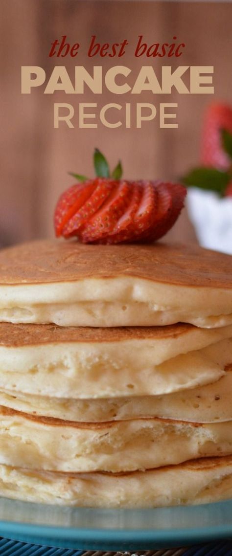 The BEST Basic Pancake Recipe -- Everyone needs a simple pancake recipe that delivers light, fluffy pancakes every time. This is yours. Basic Pancake Recipe, Fun Pancakes, Basic Pancakes, Best Pancake Recipe, Pancakes From Scratch, Pancake Recipe Easy, Tasty Pancakes, Heart Food, Pancakes Easy