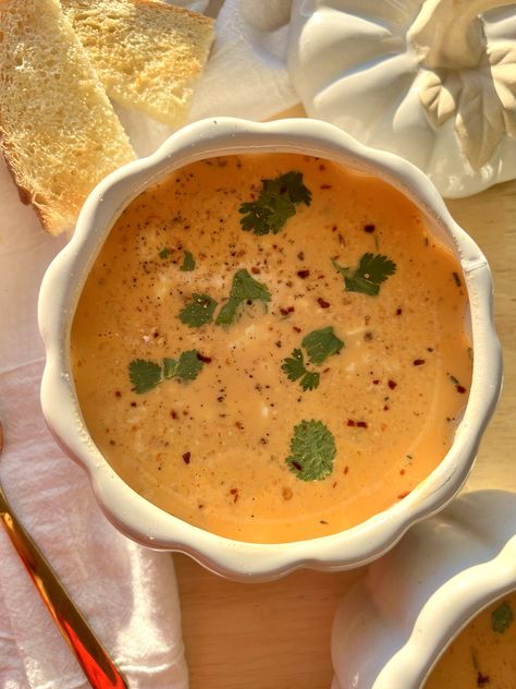 Roasted Red Pepper Feta Soup - Kenna's Cooks Roasted Feta Soup, Feta Soup, Roasted Pepper Soup, Greek Lemon Chicken Soup, Ham And Potato Soup, Roasted Red Pepper Soup, Lemon Chicken Soup, Ham Potato, Red Pepper Soup