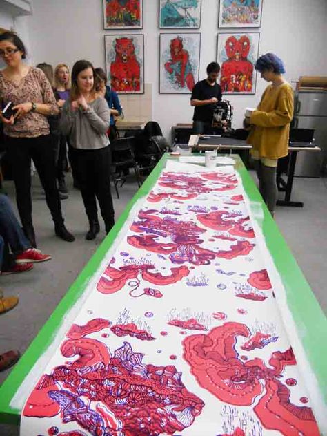 Screen Printing Workshop, Screen Printed Textiles, 2023 Lifestyle, Screen Printing Studio, Printing Studio, Printed Portfolio, Printed Wallpaper, Screen Printing Process, Screen Printed Fabric