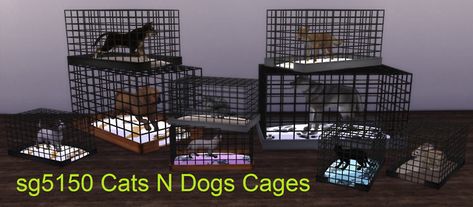 zf1-mitchell Design / Edits by sg5150  Cats N Dogs Cage: 32985 High Poly!!  The Sims 4 Sims 4 Dog, Urban Dog, Dog Cage, Virtual Pet, Dog Cages, Cc Finds, Dog Kennel, Recycled Crafts, Cat Furniture