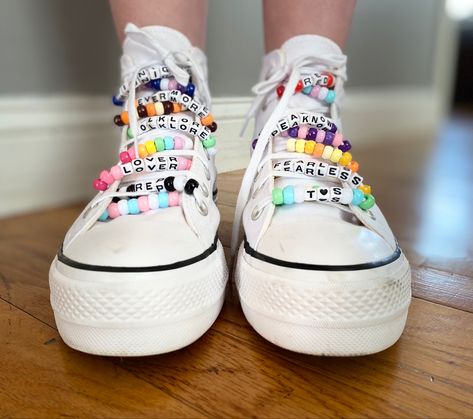 I didn’t have the number beads for 1989 but I promise its color beads were represented Eras Tour Diy, Diy Converse, Number Beads, Color Beads, Music Industry, Eras Tour, I Promise, Converse, Beads