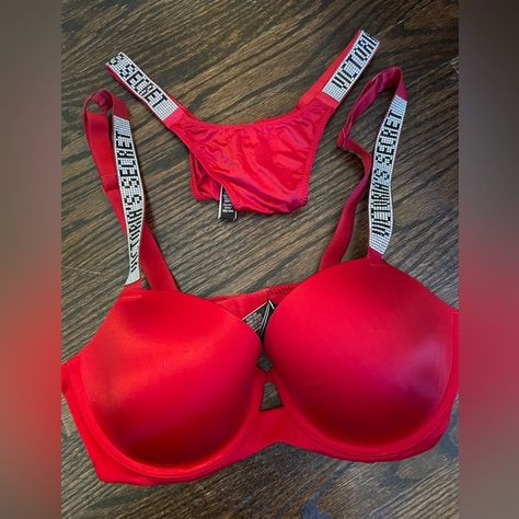 Victoria secret very sexy bombshell cup bras 34DD red rhinestone set Red Victoria Secret, Victoria Secret Set, Braided Leather Bracelet, Red Rhinestone, Bras And Panties, Braided Leather, Bra Cups, Victoria Secret, Leather Bracelet