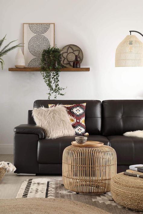 What colours go with a brown leather sofa? | Furniture & Choice Dark Brown Sofa Living Room, Dark Leather Couches, Brown Sofa Set, Brown Leather Sofa Living Room, Dark Brown Leather Sofa, Black Sofa Living Room, Brown Leather Couch Living Room, Dark Brown Sofas, Black Leather Sofa