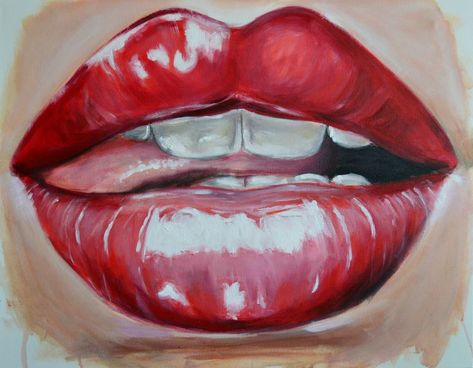 Lips Painting, Lips Drawing, Acrylic Painting Tutorials, Pop Art Painting, A Level Art, Art Pop, Lip Art, Pics Art, Acrylic Painting Canvas