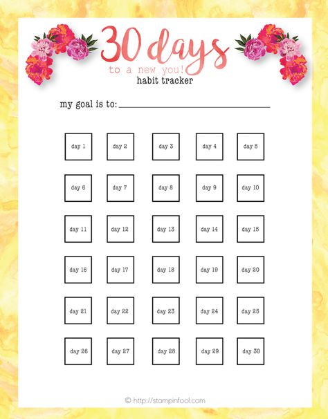 Whole30: 30 Day habit tracker Free Printable Bądź Fit, 30 Day Habit Tracker, Countdown Calendar Printable, Fitness Journal Printable, 30 Days Challenge, Fitness Tracker Printable, Tracker Free, Habit Tracker Bullet Journal, Habit Tracker Printable