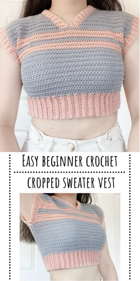 crochet clothing Crochet Blouse Pattern, Vest Pattern Free, Crochet Top Outfit, Crochet Idea, Crochet Vest Pattern, Aesthetic Crochet, Crochet Clothing And Accessories, Crochet Summer Tops, Beginner Crochet