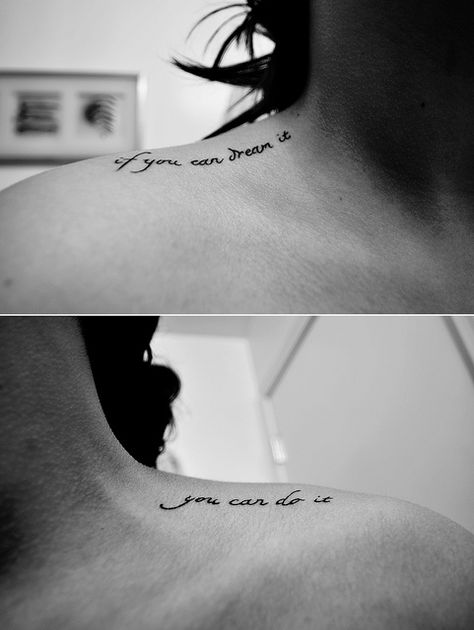 "If you can dream it, you can do it" -Walt Disney by Hannah Jensen, via Flickr Phrase Disney, Collar Bone Tattoo, Bohol, Disney Tattoos, Dream It, Samar, Small Tattoo, Tattoo Placement, Skin Art