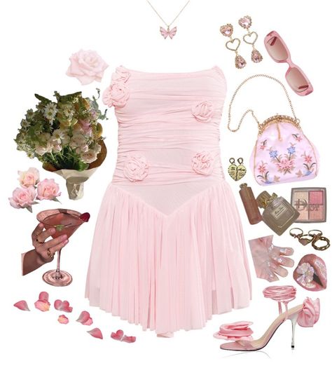 pink spring brunch Outfit | ShopLook Pretty In Pink Brunch Outfit, Pink Cottagecore Dress For Brunch, Spring Pink Ruffled Set, Spring Brunch Graphic Tee, Pink Kawaii Sleepwear For Spring, White Oleander, Brunch Outfit Spring, Spring Brunch, Sunday Style