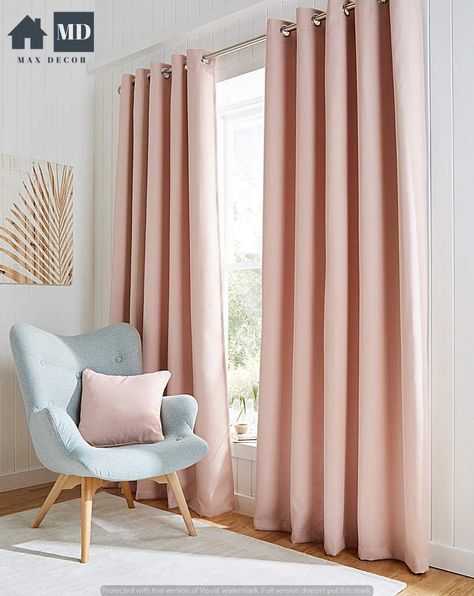 Simple linen curtains adorned with a subtle tassel trim at the bottom edge. Peach Curtains, Latest Curtain Designs, Tiles Living Room, Cute Curtains, Plain Curtains, Luxury Curtains, Pink Curtains, Stylish Curtains, Cool Curtains