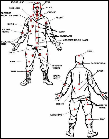 Target chart Systema Martial Art, Damsel In Defense, Trening Sztuk Walki, Self Defense Moves, Self Defense Martial Arts, Self Defense Tips, Self Defense Techniques, Pencak Silat, Martial Arts Techniques