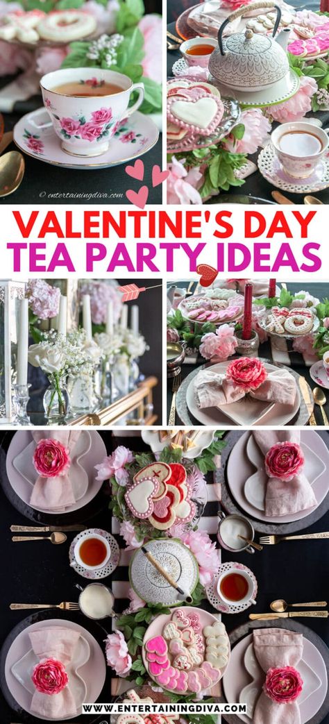 Valentine Tea Party Ideas, Strawberry Mimosa, Valentines Tea Party, Adult Tea Party, Tea Party Menu, Tea Party Ideas, Decorating Food, Ideas Valentines Day, Pink Dinner Plates