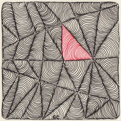 Flickr Emphasis Pattern, Pattern Repetition, Bridget Riley, Red Triangle, Pink Triangle, Tangle Doodle, Zentangle Designs, Doodle Inspiration, Principles Of Art