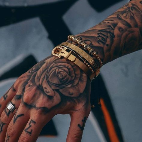 Men Gold Bracelet, Mens Bracelet Gold, Men Beaded Bracelet, Elements Tattoo, Styles Braids, Text Tattoo, Mens Bracelets, Hand Tattoos For Guys, Mens Gold Bracelets