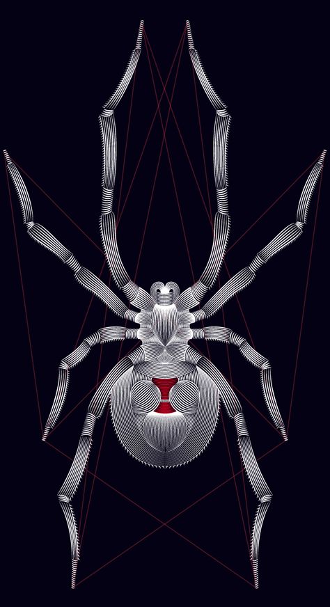 Black Widow by Patrick Seymour, via Behance Cnc Acrylic, Posters Graphic Design, Patrick Seymour, Tupac Wallpaper, Scratchboard Art, Iphone Wallpaper Video, Spider Art, Joker Art, Superhero Wallpaper