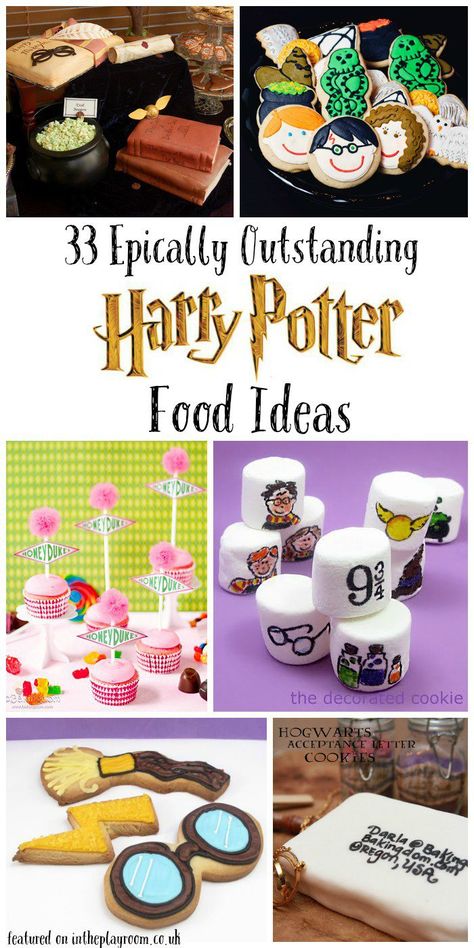 33 Epic Outstanding Harry Potter Food ideas for a Harry Potter party Harry Potter Food Ideas, Harry Potter Motto Party, Harry Potter Weihnachten, Baby Harry Potter, Harry Potter Treats, Gateau Harry Potter, Cumpleaños Harry Potter, Stile Harry Potter, Harry Potter Bday