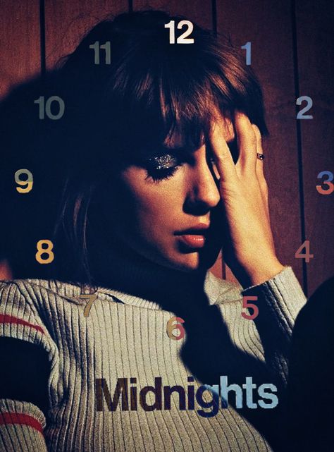 taylor swift 10th album midnights eras tour wallpaper clock pfp eyeshadow glitter 3am deluxe Midnights Clock, My Mind Is Alive, Eras Tour Wallpaper, Song Journal, Taylor Swift Pfp, Midnights Eras Tour, Wallpaper Clock, Midnight Wallpaper, Wall Collage Ideas