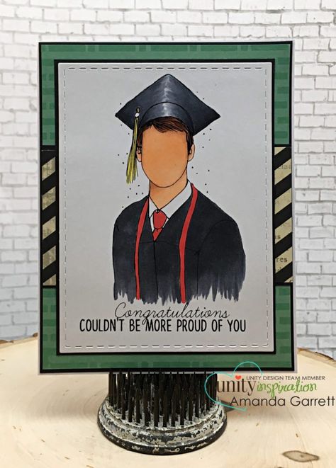 Layering up Designer paper on Graduation cards! - Unity Blog Graduation Cards Homemade, Graduation Canvas, Graduation Drawing, Boy Graduation, Graduation Crafts, Graduation Art, Farewell Cards, Chilly Morning, Unity Stamp Company