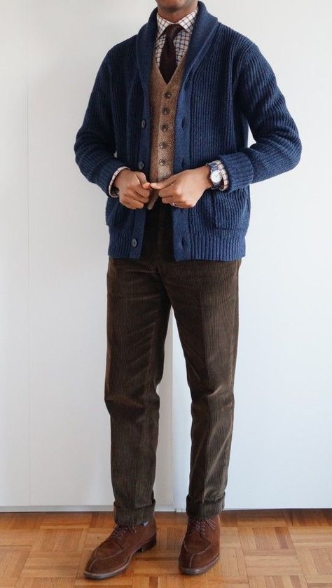 Grandpa Outfit Men, Grandpa Outfit, Smart Casual Menswear, Grandpa Style, Academia Outfits, Casual Tie, Mens Winter Coat, Sharp Dressed Man, Men Fashion Casual Outfits