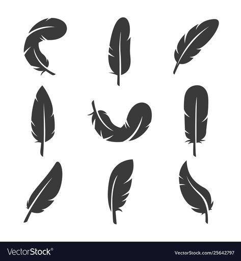 Feather Signs, Feather Icon, Feather Collection, Feather Logo, Marker Icon, Pen Icon, Feather Vector, Ink Lettering, Bird Graphic