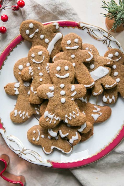 Vegan Gluten Free Gingerbread, Healthy Gingerbread Cookies, Gluten Free Gingerbread Cookies, Vegan Gingerbread Cookies, Gingerbread Cookies Recipe, Fit Mitten Kitchen, Best Gingerbread Cookies, Gingerbread Dough, Gluten Free Gingerbread