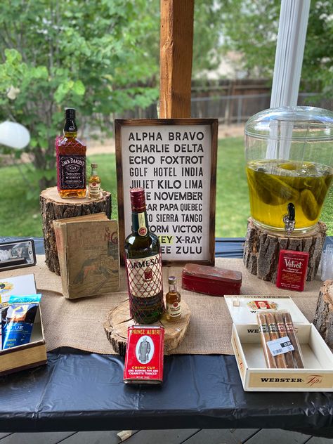 Whiskey And Cigars Birthday, Poker Themed Birthday Party, Whiskey Theme Party, Birthday Party For Him, 55 Birthday, 40th Birthday Themes, Whiskey Birthday, Husbands Birthday, 30th Birthday Bash