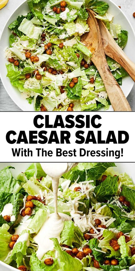 Caesar salad recipe Homemade Caesar, Fresh Corn Salad, Garlic And Olive Oil, Wedges Recipe, Classic Caesar Salad, Caesar Salad Recipe, Caesar Salad Dressing, Chicken Caesar Salad, Caesar Dressing